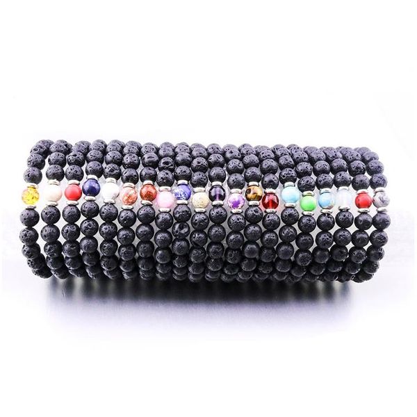 Perles 20 couleurs 8 mm naturel noir pierre de lave perles croix bracelet bricolage volcan roche diffuseur d'huile essentielle pour femmes hommes livraison directe Dheim