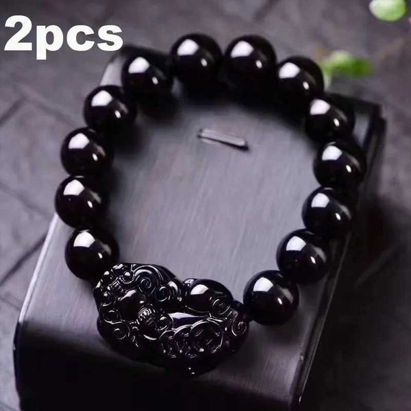 Bracelet Bood Bangle Bangle Bangle Feng Shui Black Obsidian Wealth Pi XIU Bracelet attire Bracelet Bracelet Pulseras 240423