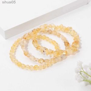 Perlé 3 pièces/ensemble Bracelet Citrines naturelles Rose Quartz améthystes luxe guérison bijoux chanceux pierre de cristal pour femmes hommes en gros YQ240226