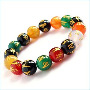 Kralen 3win colorf vergulde mantra natuurlijke kralen armband boeddhistische sieraden rozenkrans armbanden voor geschenken vrouwen/mannen drop levering 2022 dhx2z