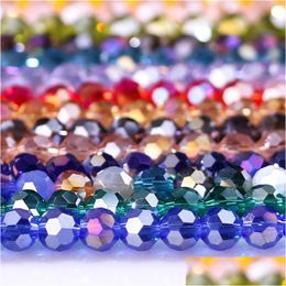 Perles De Football En Cristal À Facettes Tchèques De 4Mm Perles Ab Couleur Verre Rond Artisanat Pour La Fabrication De Bijoux 100 Pcs / Lot En Gros Drop Deli Dhgarden Dhjbi