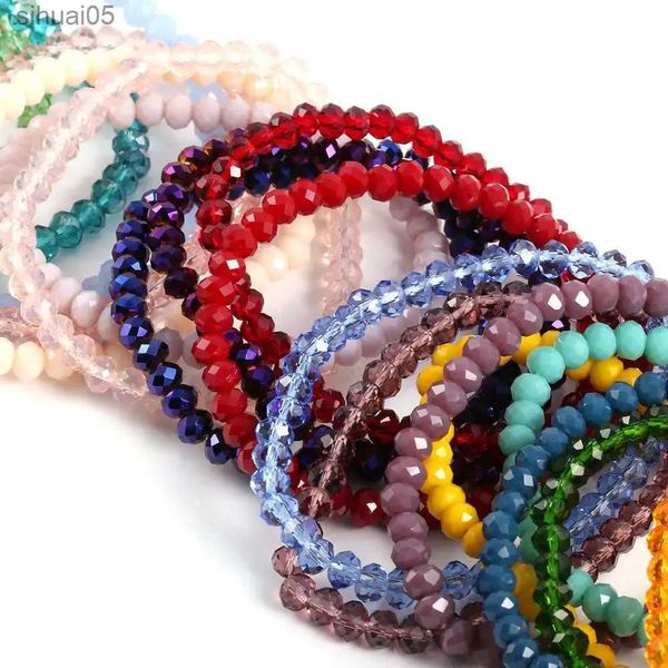 Beaded 5/10 pièces couleur aléatoire yachu coloré 4x6mm verre cristal perlé Bracelets Femmel Bracelet fait main pour femmes filles longueur 18 cm YQ240226