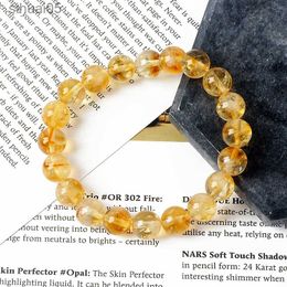 Perlé 5A Citrine pierre de richesse Bracelet hommes jaune Creastly énergie positive perles bracelets pour femme énergie guérison bijoux Pulsera YQ240226