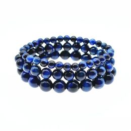 Kralen 6Mm 8Mm 10Mm Blauwe Natuursteen Armbanden Voor Mens Healing Tijgeroog Kralen Chain Wrap Bangle Mode-sieraden Gift Drop Levering Dhzel