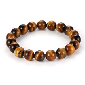 Kralen 6 mm 8 mm 10 mm bruine tijger eye stone streng streng bracelet vrouwen mannen minnaar genezende energie yoga sieraden geschenken drop leveren dhgarden dhj9d