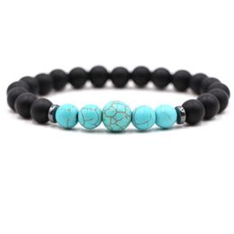 Perlé 8Mm 10Mm Chakra Pierre Strand Bracelet Noir Perles Rondes Bracelets Énergie De Guérison Yoga Pour Hommes Femmes Bijoux Cadeaux Drop Dhgarden Dhffs