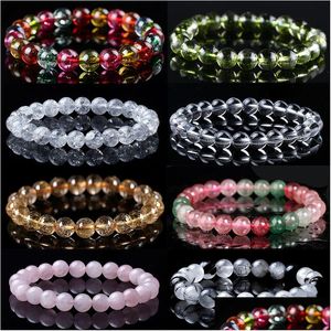 Perles 8 mm Aaddadd perles de pierre naturelle Bracelet Agate / Amethyst / Rose Quartz / Lapis Lazi / Malachite / Tiger Eye Fashion Dhgarden Dhgee