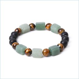 Kralen 8 mm lava steen reiki zeven chakra natuurlijke streng bracelet diy aromatherapie etherische oliediffuser armbanden voor vrouwen mannen yog dhakf