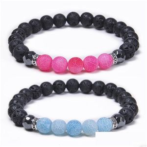 Pulsera de lava de 8 mm de cuentas Pulsera de chakra de chakra Aromaterapia Aromaterapia Difusor de aceite esencial Pulseras para mujeres me dhgarden dhhfa