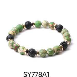 Perles 8mm mat vert impérial pierre perles hématite lave brin bracelets pour femmes hommes yoga bouddha énergie bijoux goutte Deli Dhgarden Dhzrl