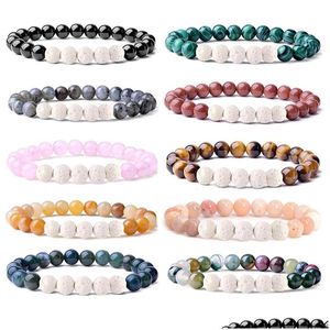 Kralen 8 mm stenen armband vrouwen mannen genezen yoga stretch kralen armbanden natuurlijke edelsteen energie kristal agaat ronde druppel levering je dhqhi