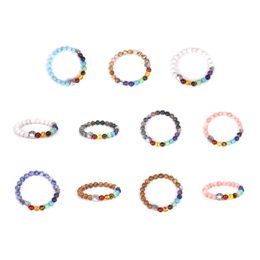 Kralen 8mm vrouwen mannen ontwerper streng armbanden colorf agaat natuursteen genezing kristal stretch armband kostbare edelsteen druppel del otjj8