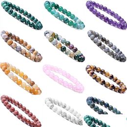 Bracelets de brin de concepteur de 8 mm de 8 mm hommes de luxe en pierre naturelle Bracelet en cristal extensible précieux