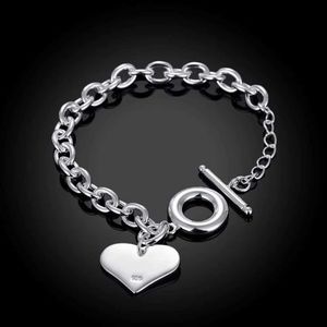Bracelets en forme de cœur en argent Sterling 925 perlés pour femmes, Souvenir de mariage, bijoux de luxe, articles de noël, livraison gratuite, JewelleryL24213