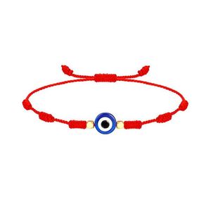 Kralen verstelbaar blauw oog rood touw armbanden handgemaakte gevlochten geluk lucky string bedelarmband voor vrouwen mannen mode vriendschap sieraden dhrqz