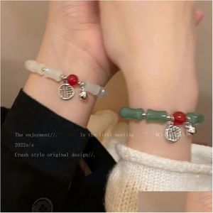 Bracelet de forme en bambou perlé couples féminins meilleurs amis bijoux bijoux de gouttes bracelets dhgarden dhqlw