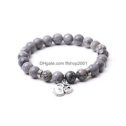 Moda de cuentas de cuentas om colgante de 8 mm de piedra volcánica pareja de pulseras de pulsera de hilos pulseras para mujeres elasticidad yoga de brazalete joya dhext