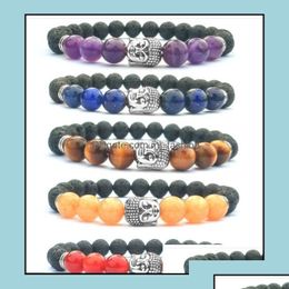 Kralen kralen strengen 8 mm natuurlijke sieraden elastische armband bidden vulkanische steen meditatie Boeddha hoofd mannen en vrouwen etherische olie Ar D Dhifl