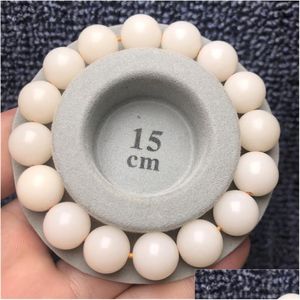 Brins de perles en gros 10 pièces bracelet de racine de Bodhi blanc naturel perles rondes graines femmes bracelets de cercle unique 12 mm Bouddha D Dhgpp