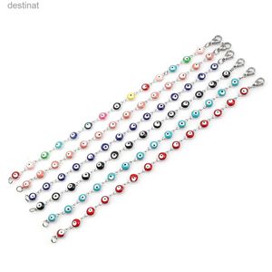 Bracelets perlés en acier inoxydable 304 pour femmes, œil turc multicolore, mauvais œil, bijoux en émail, cadeaux, 1 pièce, L24213
