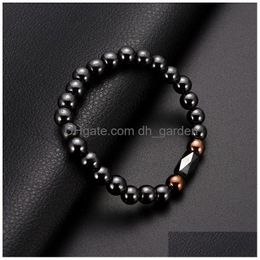 Pulsera de hematita magnética negra con cuentas Terapia Pulseras saludables Brazaletes para mujer Joyería de moda Will y Sandy 320288 Dr Dho4L