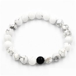 Kralen zwart wit paar afstand armband charmes yoga meditatie voor mannen vrouwliefhebbers beste vriend sieraden cadeau drop dh7ak
