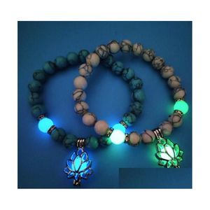 Kralen armband natuursteen yoga genezende lichtglow in de donkere lotus charme kralen voor mannen vrouwen gebedsboeddhisme gc946 drop deli dh86q