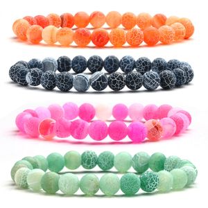 Kralen armbanden sieraden nieuwe natuursteen kralen handgemaakte unisex verweerd groen rosed zwarte agaatarmband