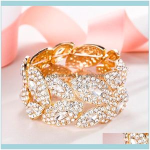 Perlé, Bracelets Bijouxperlé, Brins Feuille De Tulipe Élastique Bracelet De Mariée Bracelet Cristal Autrichien Strass Mariage Pour Les Femmes Parti Juif