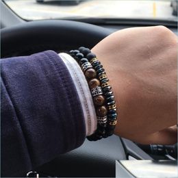 Perlé Brand New Fashion Pave CZ Hommes Bracelet 8mm Perles de pierre avec perle d'hématite Charme de bricolage pour bijoux cadeau Drop Livraison 2022 Bracel Dhrie