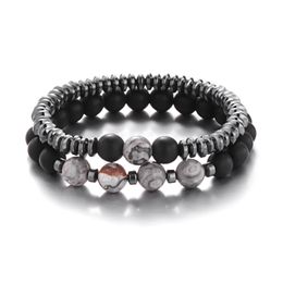 Bracelets Chakras perlés pour hommes bijoux de mode cadeau d'anniversaire Bracelet Vintage en pierre en couches