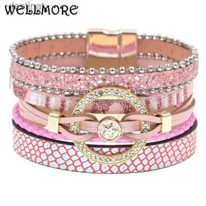 Kralen Charme Lederen Armbanden Voor Vrouwen Trendy Boho Armband Multilayer Wrap Armband Vrouwen Vrouwelijke JewelryL24213