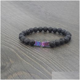 Perlé Colorf Flèche Strand Bracelet Lava Pierre Diffuseur D'huile Essentielle Bracelets Femmes Hommes Bijoux De Mode Will Et Sandy Cadeau Drop D Dhbcr