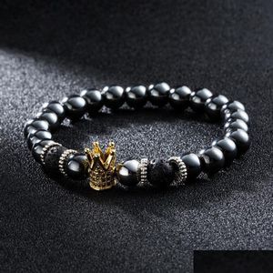 Con cuentas corona ancla casco mancuerna encantos pulsera para hombres cuentas masculinas pulseras de envoltura brazaletes joyería entrega de gota 2 dhxmp