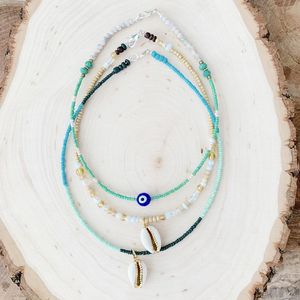 Collar De concha Natural De cristal con cuentas estilo Ohemia hecho a mano para mujer Collares De Moda joyería De playa amistad