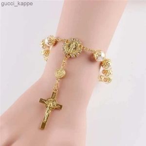 Kralen Delysia King Religieuze ornamenten Religie Katholieke communie Cup Gift Center Cross Rosary armband Bead