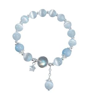 Perles Conception Bracelets Étoile Papillon Opale Aigue-Marine Pierre De Lune Cristal Femmes Bracelet Pour Fille Dames De Luxe Élastique 8Mm Perle Cha Otnr0