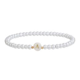 Bijoux de créateur perlé Classic Heart Diamond Shape AZ Lettre initiale Femme Femme Tempérament de chaîne d'or 4 mm Bracelet fait à la main pour les femmes