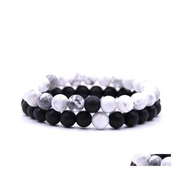 Kralen afstand armbanden voor geliefden 2 stks/set Valentijnsdag sieraden yin yang stenen kralen vriend paar armband drop levering dhlnu