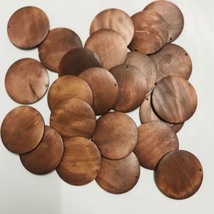 DIY con cuentas con virutas de madera marrón Colgantes 5 cm accesorios de virutas de madera redondas joyería Múltiples opciones