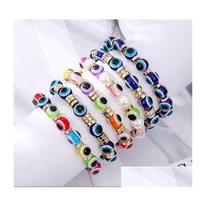 Beaded Evil Eye Armbanden Charm Turkse Lucky Blauwe Ogen Kralen Strengen Voor Vrouwen Mannen Paar Minnaar Handgemaakte Mode Bangle Vriendschap Je Dh94D