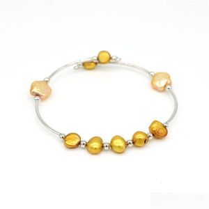 Perles de mode usine directe fleur d'eau douce perles bracelet à la main réglable bracelet charmes femmes cadeau livraison directe Dhqh7