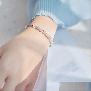 Bracelet en perles de mode S925 Sier avec strass colorés, livraison directe, bracelets de bijoux Dh1Hp