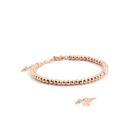 Perlé De Mode Femmes Bracelet Bijoux En Acier Inoxydable 5 Mm Perles Bracelets Bracelets Drop Delivery Dhkd5
