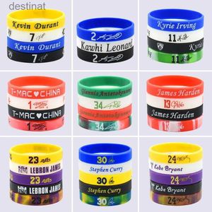 Bande de silicone de nom d'étoile de basket-ball de livraison rapide perlée pour les bracelets de basket-ball de mode d'étudiant de fan de sport avec l'effet lumineux L24213