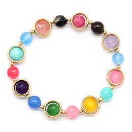 Bracelet de brin de pierre pr￩cieuse perl￩e avec bracelets turquoise ￠ cristal ajust￩ en m￩tal ￩tal￩s dor￩ bracelets turquoise gu￩rison dhnyd