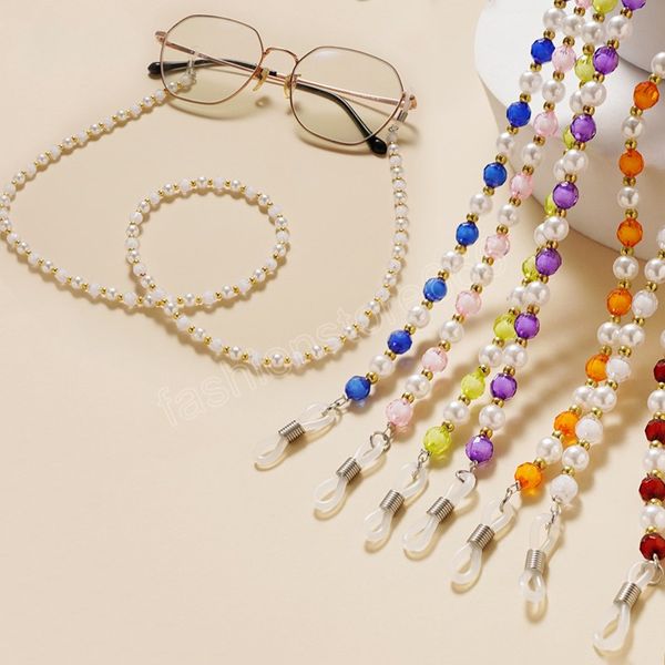 Chaîne de lunettes perlées pour femmes, cordons de lunettes en perles acryliques, sangle de lunettes de soleil élégante et Chic, accessoire de lunettes pour femmes