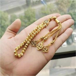 Kralen goud Tasbih Ramadan cadeau moslim accessoires bij de hand islamitische 33 kralen armband klein formaat voor zakstrengen drop levering Jewelr Dhcgq