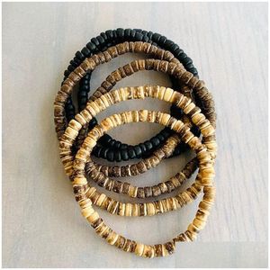 Perles à la main perles brins charme bracelets pour femmes hommes élastique plage bijoux décor de fête accessoires de mode livraison directe jewe dhlcs