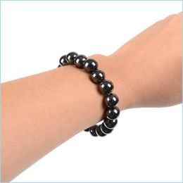 Perlé Haute Qualité 6 8 10 Noir Magnétique Hématite Pierre Thérapie Perles Bracelet Pour Hommes Bracelets Bijoux Cadeau Drop Delivery 2022 Bracele Dhbft